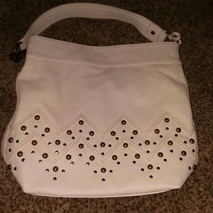 Carlos white leather purse